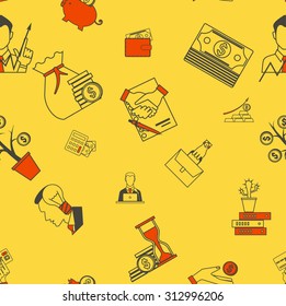 Business and Finance Seamless Pattern. Simple and Minimalistic Style