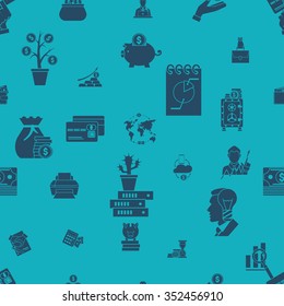 Business and Finance Seamless Pattern. Simple and Minimalistic Style