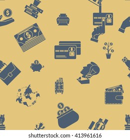 Business and Finance Seamless Pattern. Simple and Minimalistic Style