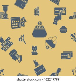 Business and Finance Seamless Pattern. Simple and Minimalistic Style