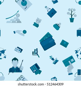 Business and Finance Seamless Pattern. Simple and Minimalistic Style