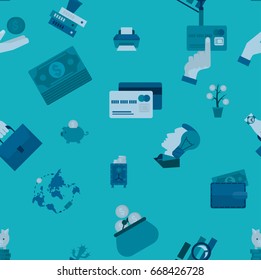 Business and Finance Seamless Pattern. Simple and Minimalistic Style