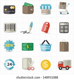 Business finance and shopping icons