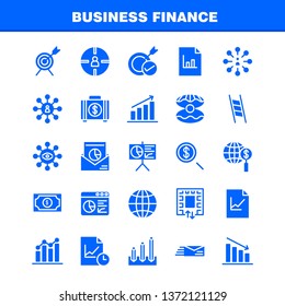 Business Finance Solid Glyph Icon Pack For Designers And Developers. Icons Of Bag, Briefcase, Business, Fashion, Finance, Business, Eye, Mission, Vector