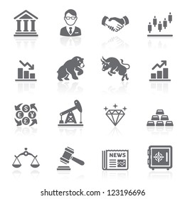 Business and finance stock exchange icons. Vector illustration