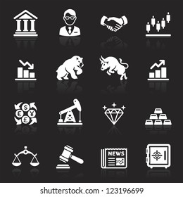 Business and finance stock exchange icons. Vector illustration