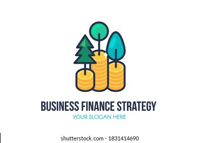 Business finance strategy template poster for company slogan and label with copy space. Finance, investment, strategy of success and accounting concept