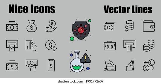 BUSINESS and FINANCE Thin Line Icon Set, contains icons such as Coins, Currency Exchange, Card Payment, Terminal and much more, Editable Line, Vector Illustration.