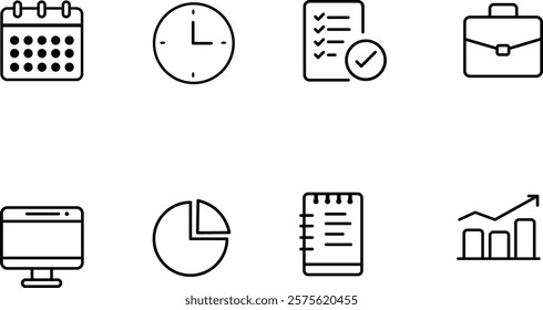 Business Finance - Thin Line Icon Set