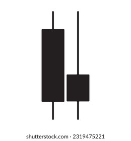 Business Finance Trading Vector Icon Glyph Solid dash chart silhouette, Icon of Candlestick, Chart Finance,  Vector Illustration
