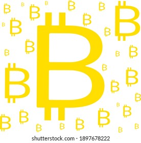 Geschäfts- und Finanzwelt, Vektorhintergrund mit Bitcoin-Zeichen
