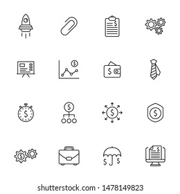 Business & finance vector graphics outline icons - set 1
