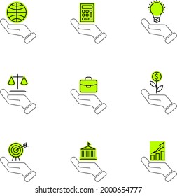 conjunto de iconos de vectores de negocios y finanzas