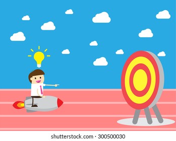 Business and finance vision concept. Business Goals. winner. finish. win. flat design. track. Success. goal. Target. rocket. Bulb Ideas.Business and finance vision concept. Business Goals. dream.