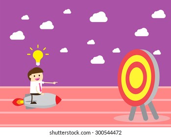 Business and finance vision concept. Business Goals. winner. finish. win. flat design. track. Success. goal. Target. rocket. Bulb Ideas.Business and finance vision concept. Business Goals. dream.