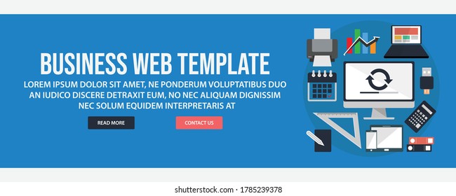 Business and finance web banner template. Flat design style Business and finance web banner vector illustration design