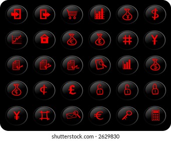 business and finance web button set