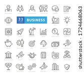 Business and finance web icon set - outline icon collection, vector