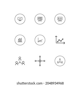 Business and finance web icon set - outline icon collection, vector design.
