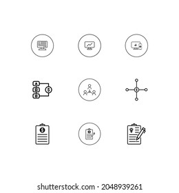 Business and finance web icon set - outline icon  and fill icon collection, vector design.