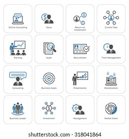 Business and Finances Icons Set. Flat Design. Isolated Illustration.