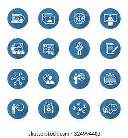 Business and Finances Icons Set. Flat Design. Isolated Illustration.
