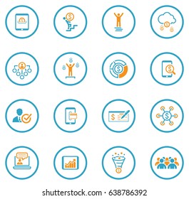 Business and Finances Icons Set. Flat Design. Isolated Illustration.