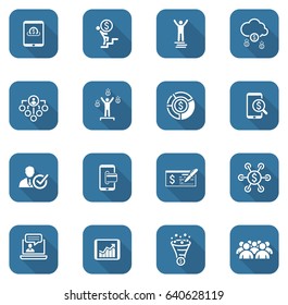 Business and Finances Icons Set. Flat Design. Isolated Illustration.