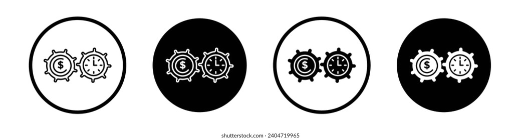 Business and finances vector icon set in black filled and outlined style.