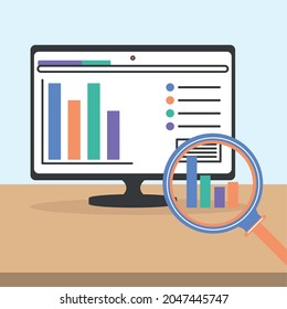 gráfico de información de análisis financiero empresarial