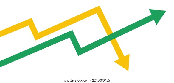 Business financial arrow target background design template. Investment value growth concept.
