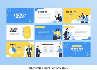 Business financial company report presentation slides template