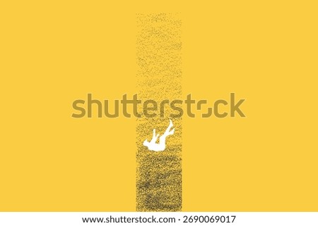 Business and financial crisis vector concept with businessman falling down. Symbol of market crash, recession, risk, bankruptcy and loss. Eps10 illustration