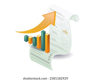 Business financial data analysis infographic sheet paper