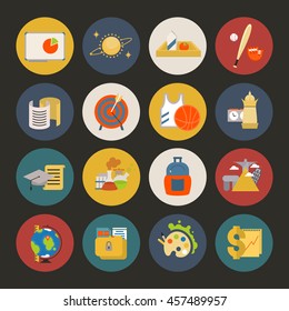 Business, financial, educational flat icons