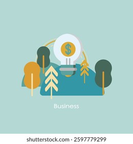 Business financial flat vector illustration