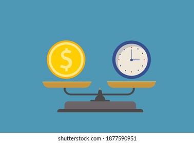 Business financial ideas concept with coin and clock isolate background. Time is money concept.