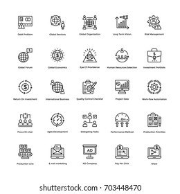 Business and Financial Line Vector Icons 8