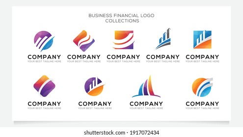 Business financial logo collection for company or agency