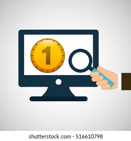 business financial money coin online icon vector illustration eps 10