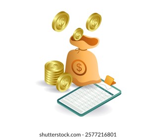 Business financial report analysis concept illustration