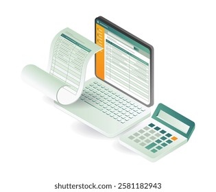 Business financial report management concept illustration