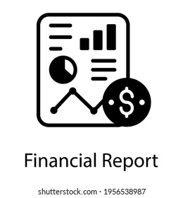 Business or financial report solid icon