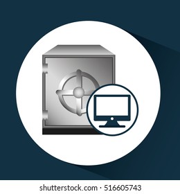 business financial safe box online icon vector illustration eps 10