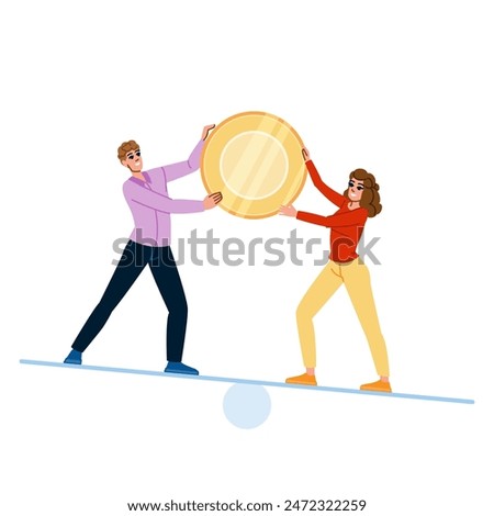business financial stability  vector.  balance risk, bank woman, economic stock business financial stability character. people flat cartoon illustration