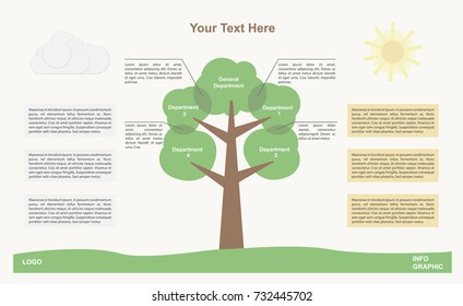 Business. financial. strategy development tree with cute concept colored illustration