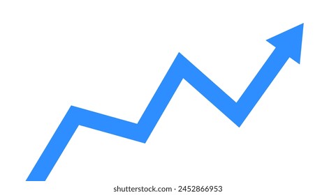 Business financial target with growth blue arrow background design template. Investment stock market economy plan.
