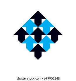 Business financial trend, vector upward arrow. Company increasing  concept. Business abstract logo isolated on  white background.