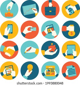 BUSINESS AND FINANCIAL VECTOR ICON COLLECTION EPS 10