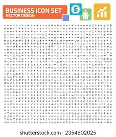 Conjunto de iconos de vectores empresariales y financieros